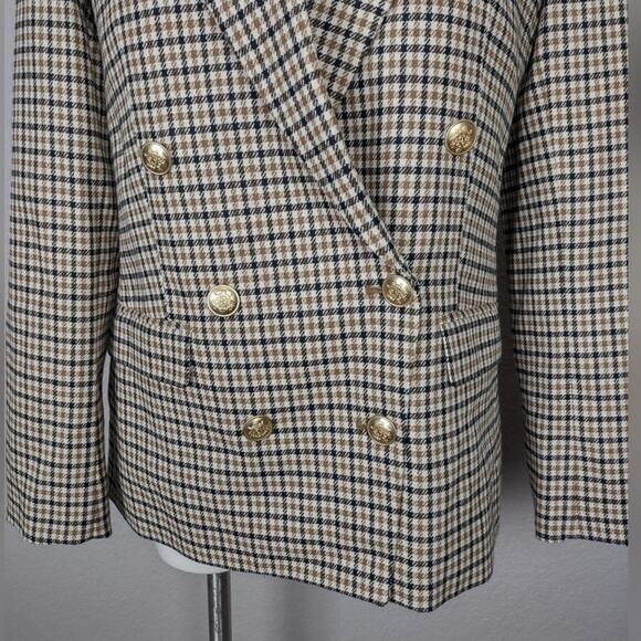J. Crew Brynn Double Breasted Blazer Jacket in Plaid Italian Wool Blend size 10 - Picture 11 of 16